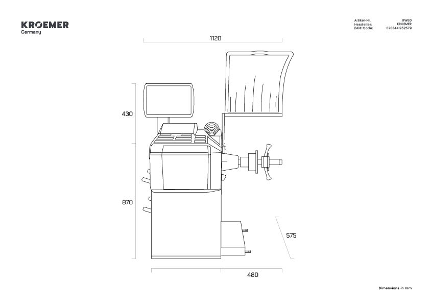 Technische Zeichnung RW80