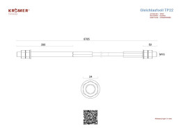 Technische Zeichnung eines Gleichlaufseils mit einer Gesamtlänge von 8785mm.