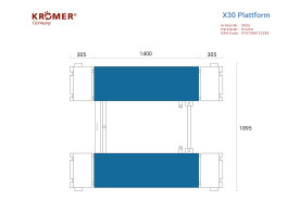 Plattform mit einer Gesamtlänge von 1400 mm 