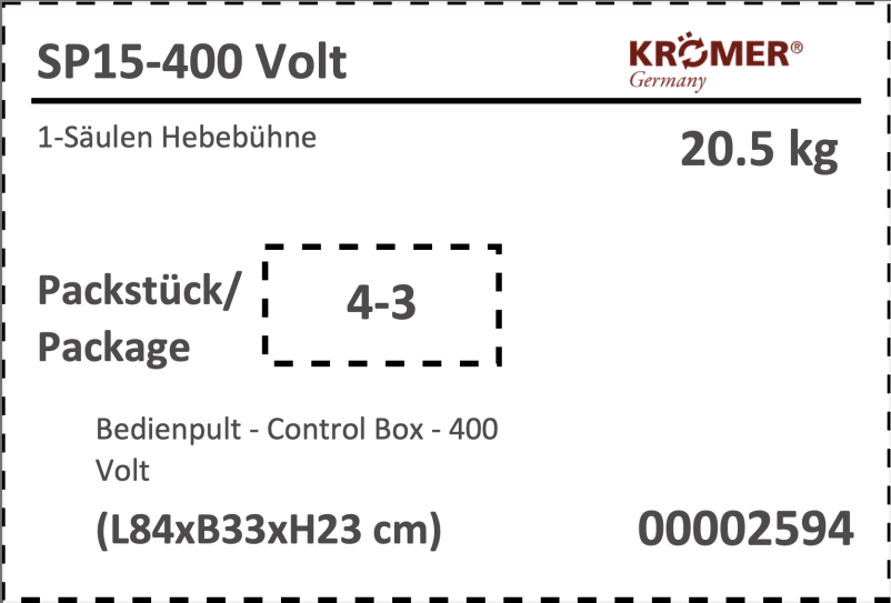 Aufkleber auf der Verpackung