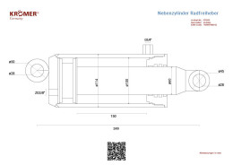Technische Zeichnung eines Nebenzylinders von einem Radfreiheber. 